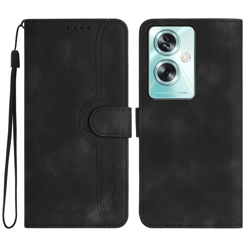 YX0030 For Oppo A79 5G / A2 5G Leather Case Smile Pattern Flip Magnetic Cover