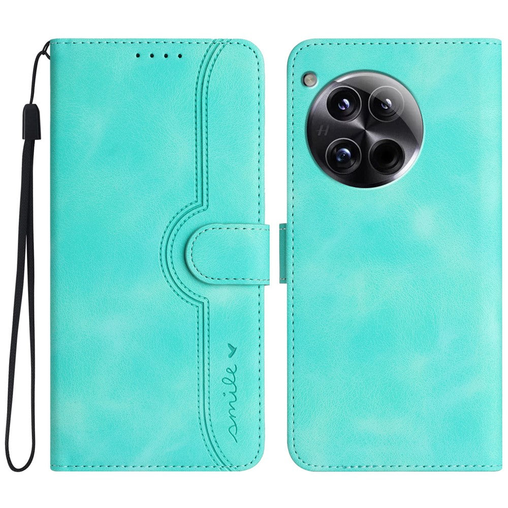YX0030 För OnePlus 12 5G Läderplånbok Flipfodral Leende Mönster mobilfodral Stativ