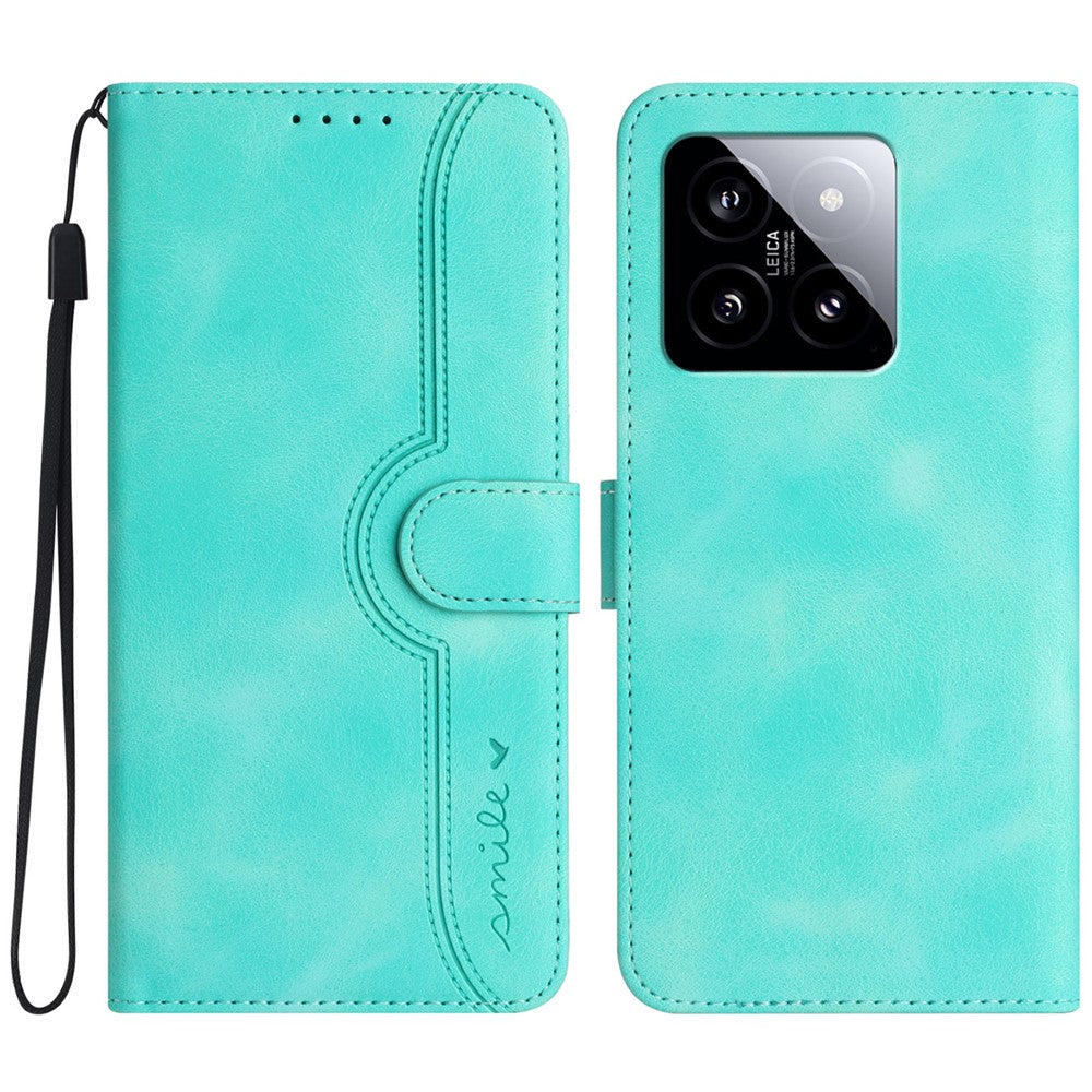 YX0030 Smile Series for Xiaomi 14 Phone Case Card Slots Stand Magnetic Closure Leather Cover