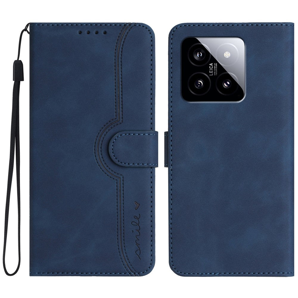 YX0030 Smile Series for Xiaomi 14 Phone Case Card Slots Stand Magnetic Closure Leather Cover