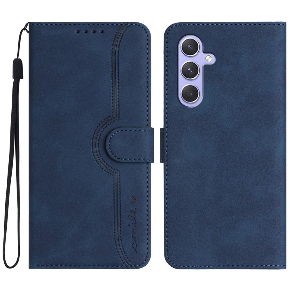 YX0030 Til Samsung Galaxy A55 5G Smilemønster Pung Etui PU Læder Beskyttende Cover