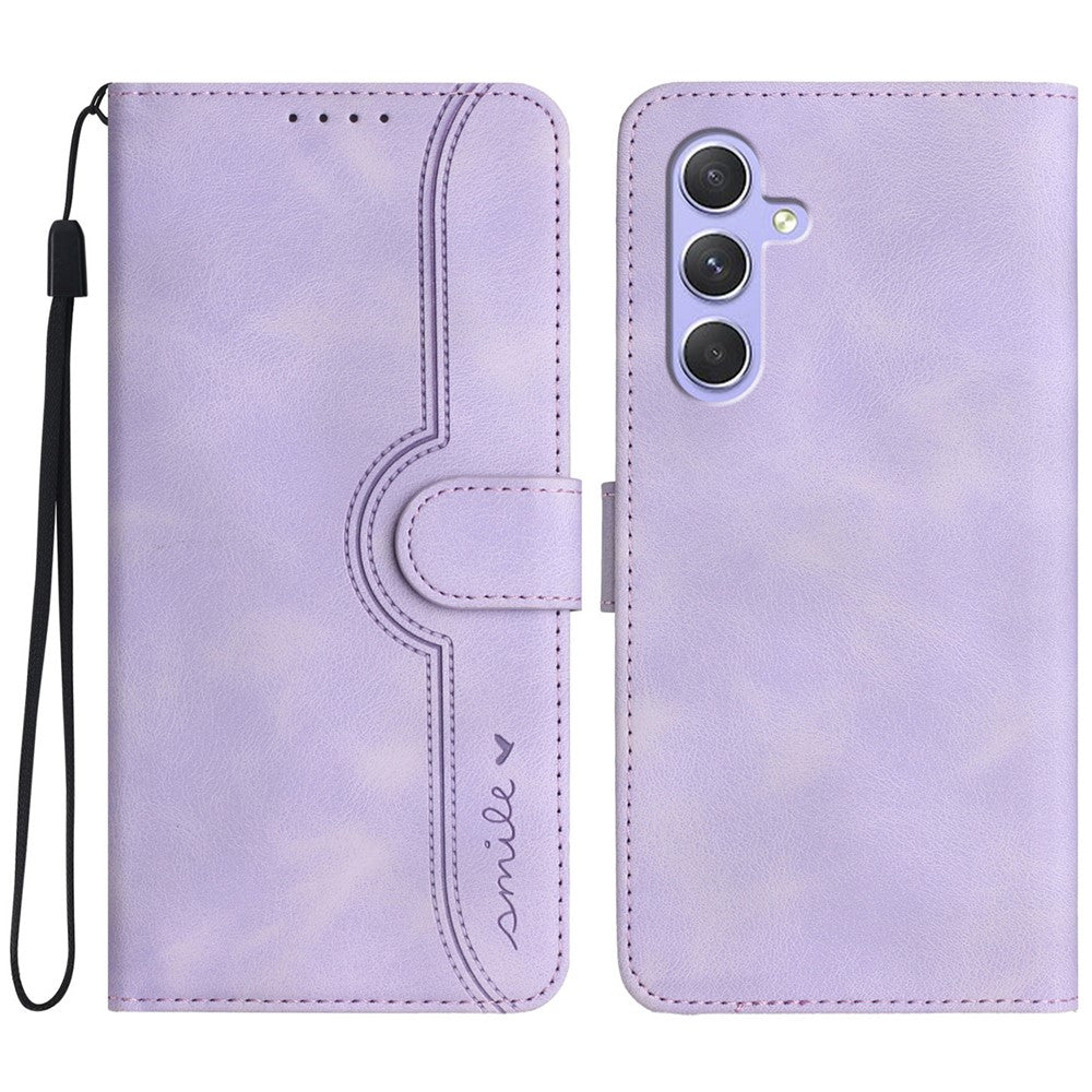 YX0030 Til Samsung Galaxy A55 5G Smilemønster Pung Etui PU Læder Beskyttende Cover