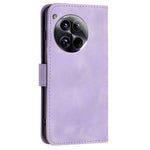 For OnePlus 12 5G Wallet Case Line Imprinted PU Leather Phone Cover with Strap