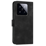 For Xiaomi 14 Pro Wallet Case Line Imprinted PU Leather Phone Cover with Strap