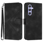 Til Samsung Galaxy A55 5G Pung Etui Line Imprinted PU Læder Telefon Cover med Rem