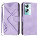 For Oppo A79 5G / A2 5G Wallet Case Line Imprinted PU Leather Phone Cover with Strap