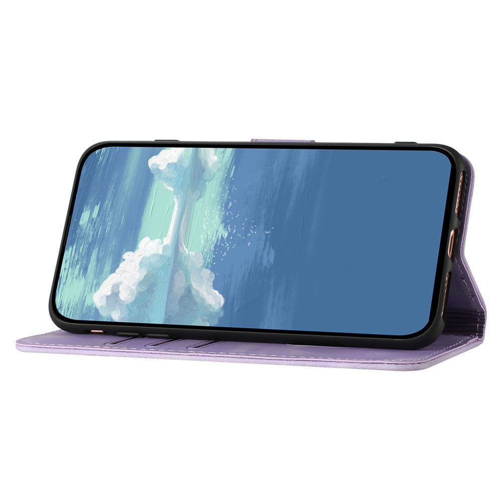 For Oppo A79 5G / A2 5G Wallet Case Line Imprinted PU Leather Phone Cover with Strap
