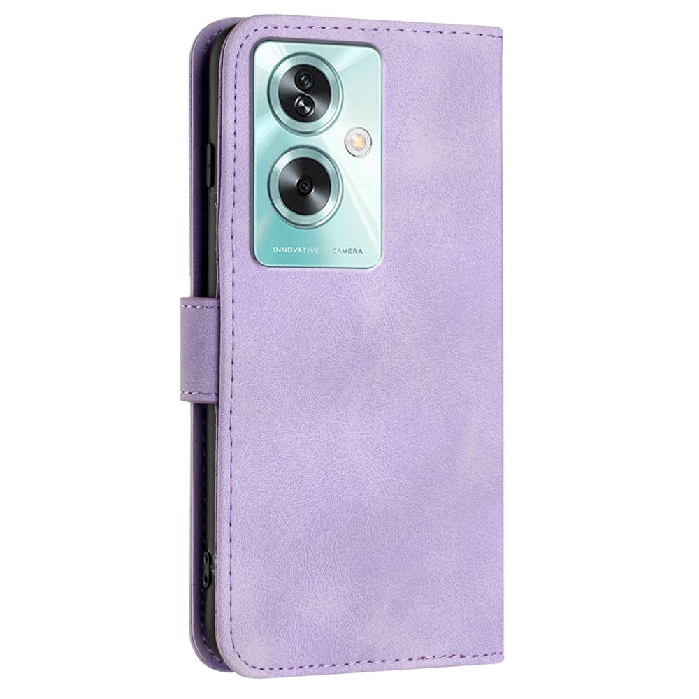 For Oppo A79 5G / A2 5G Wallet Case Line Imprinted PU Leather Phone Cover with Strap