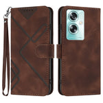 For Oppo A79 5G / A2 5G Wallet Case Line Imprinted PU Leather Phone Cover with Strap