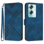 For Oppo A79 5G / A2 5G Wallet Case Line Imprinted PU Leather Phone Cover with Strap