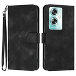 For Oppo A79 5G / A2 5G Wallet Case Line Imprinted PU Leather Phone Cover with Strap
