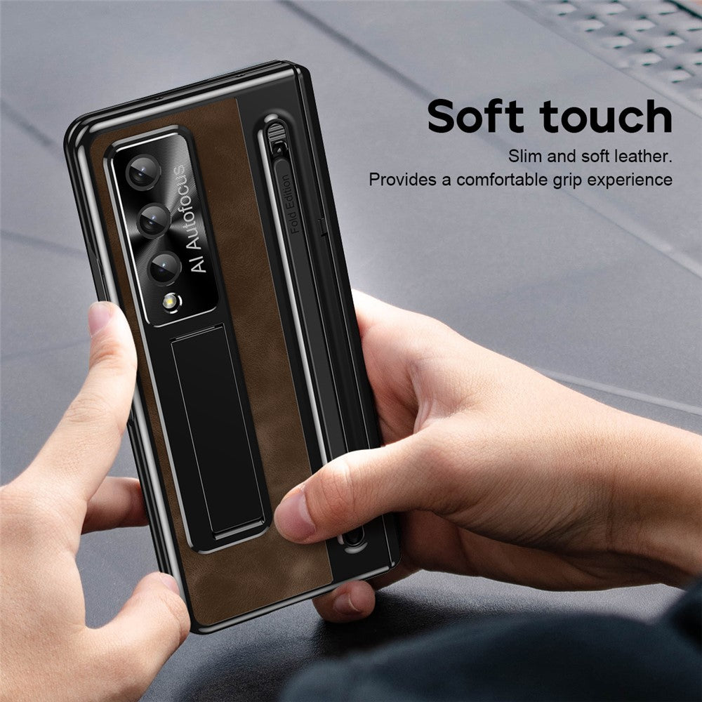 Samsung Galaxy Z Fold4 5G retro-mobilskal, støtteetui med hærdet glas og styluspen