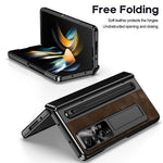 Samsung Galaxy Z Fold4 5G retro-mobilskal, støtteetui med hærdet glas og styluspen