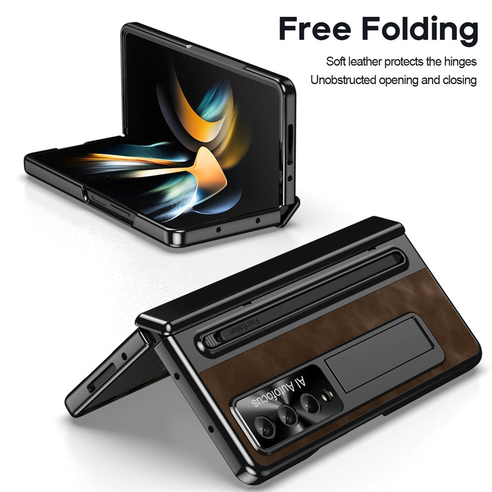 Samsung Galaxy Z Fold4 5G retro-mobilskal, støtteetui med hærdet glas og styluspen