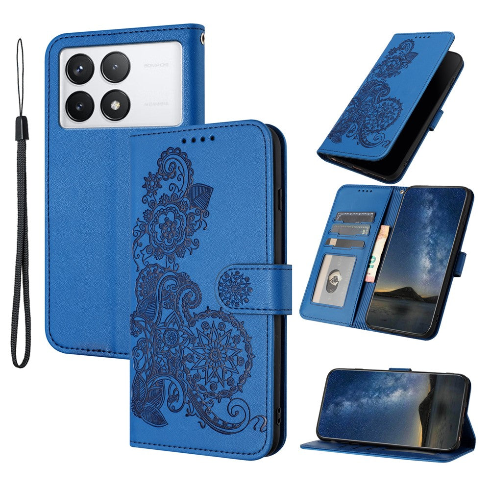 For Xiaomi Redmi K70E 5G / Poco X6 Pro 5G Phone Cases Mandala Flower Leather Wallet Mobile Cover with Strap