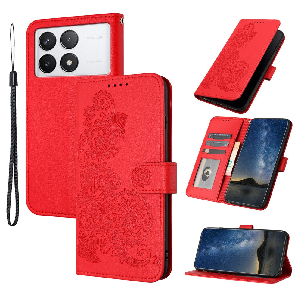 For Xiaomi Redmi K70E 5G / Poco X6 Pro 5G Phone Cases Mandala Flower Leather Wallet Mobile Cover with Strap