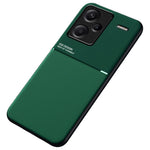 For Xiaomi Redmi Note 13 Pro+ 5G PU+TPU+PC Phone Case with Magnetic Holder Metal Sheet