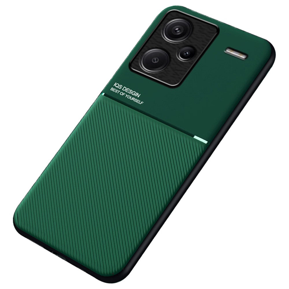 For Xiaomi Redmi Note 13 Pro+ 5G PU+TPU+PC Phone Case with Magnetic Holder Metal Sheet