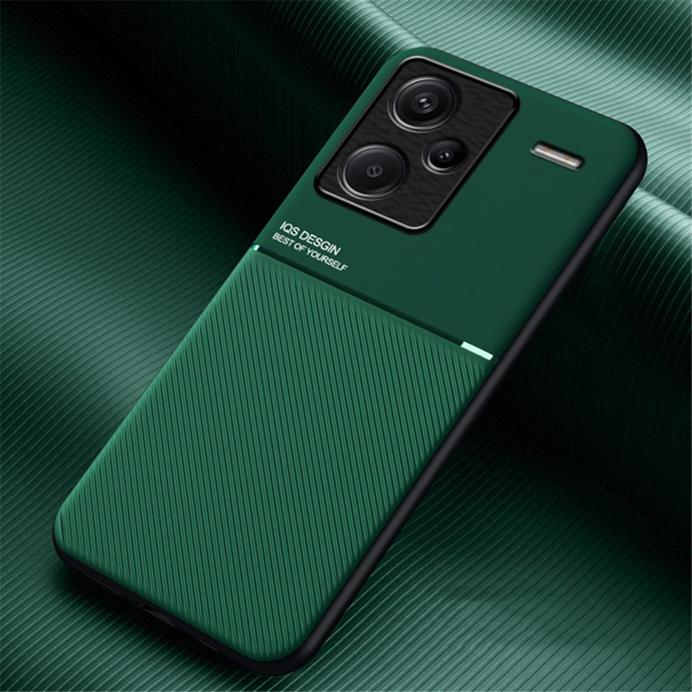 Xiaomi Redmi Note 13 Pro+ 5G PU+TPU+PC mobilskal med Magnetisk Hållare Metallplåt
