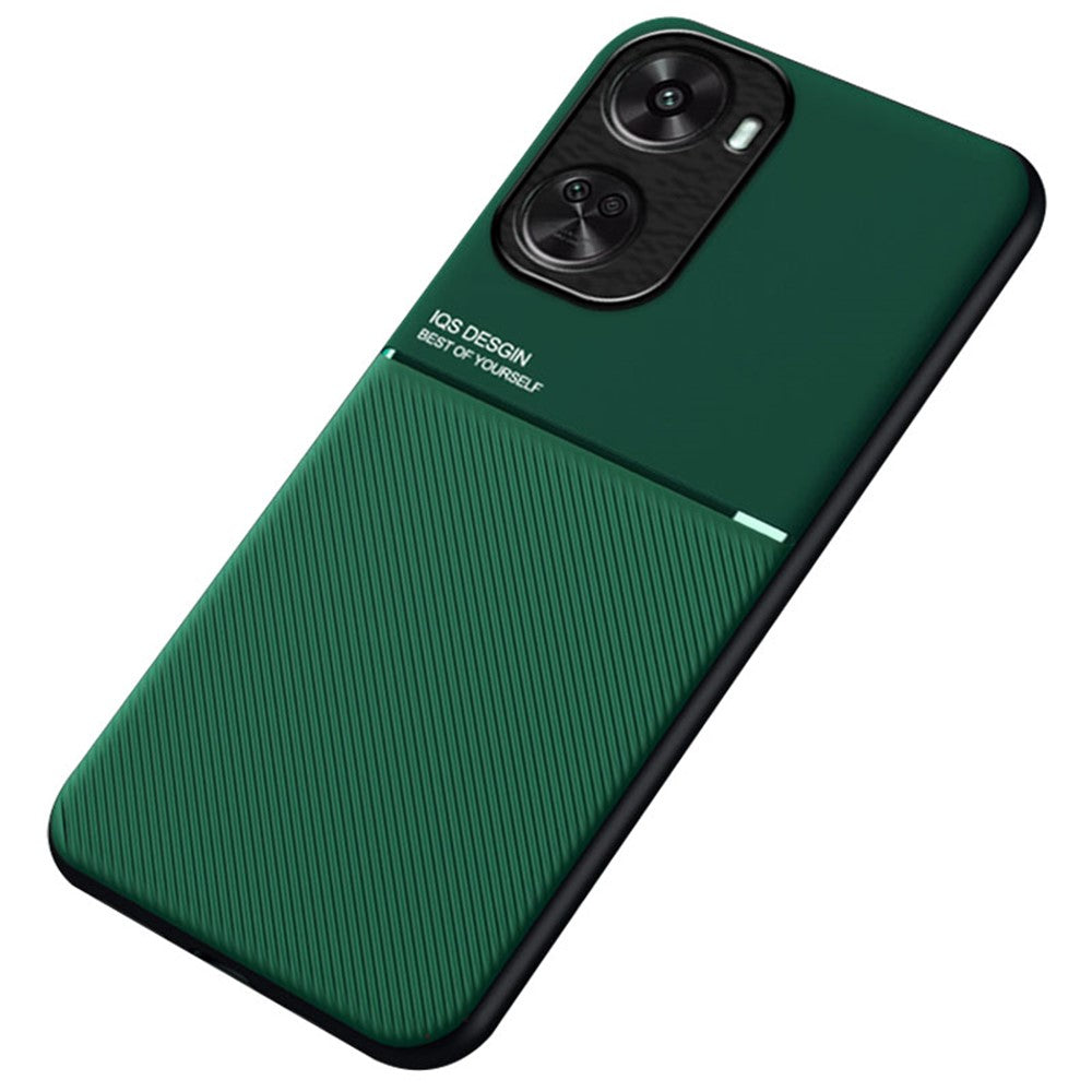 Huawei nova 11 SE / nova 12 SE 4G-skal PU+TPU+PC Fallsäkert fodral med magnetisk hållare metallplåt