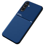 For Samsung Galaxy S24+ Case PU+TPU+PC Back Cover with Magnetic Holder Metal Sheet