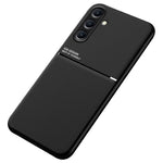 For Samsung Galaxy S24+ Case PU+TPU+PC Back Cover with Magnetic Holder Metal Sheet