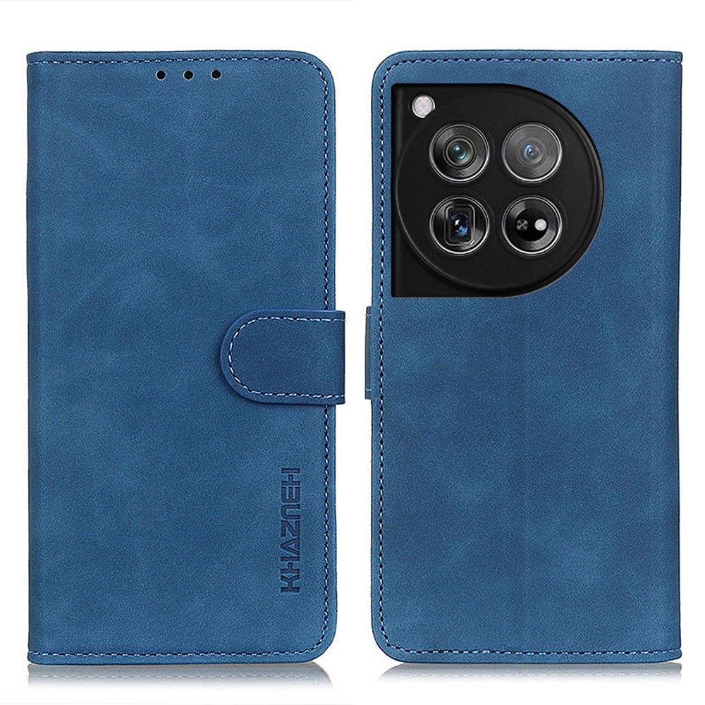 KHAZNEH Läderfodral för OnePlus 12 5G i retrostil, plånboksfodral, folio-fodral