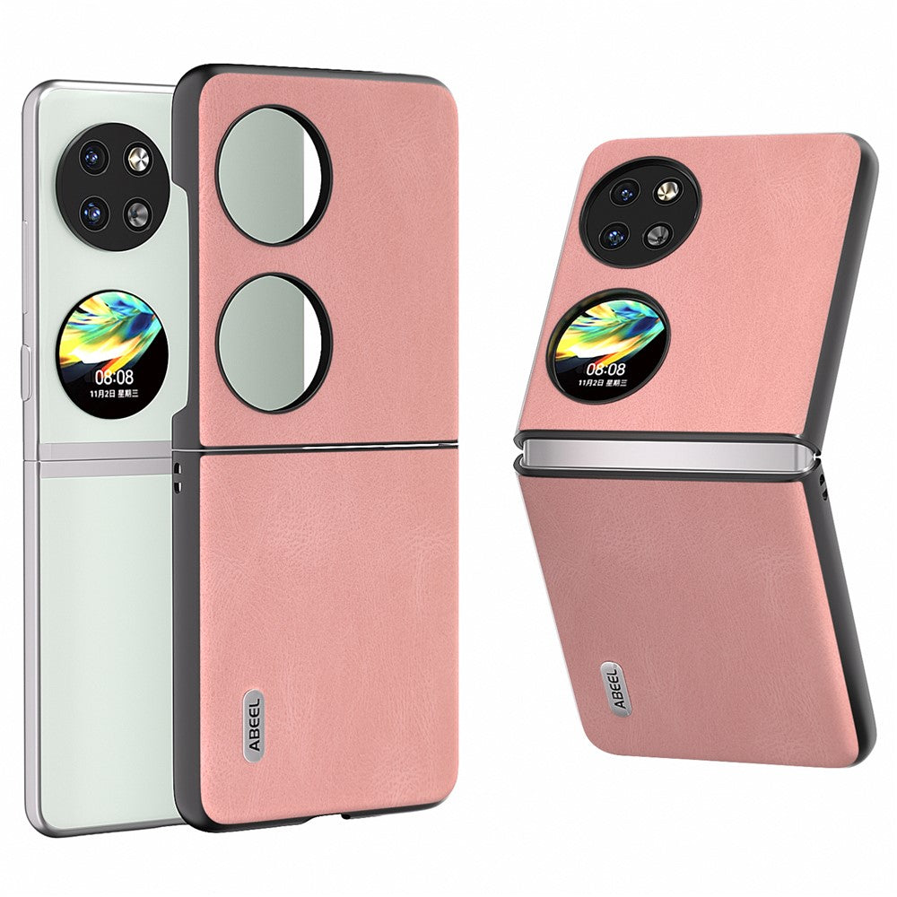 ABEEL För Huawei Pocket 2 Vikbart mobilskal Retro Läder+PC-fodral