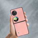 ABEEL För Huawei Pocket 2 Vikbart mobilskal Retro Läder+PC-fodral