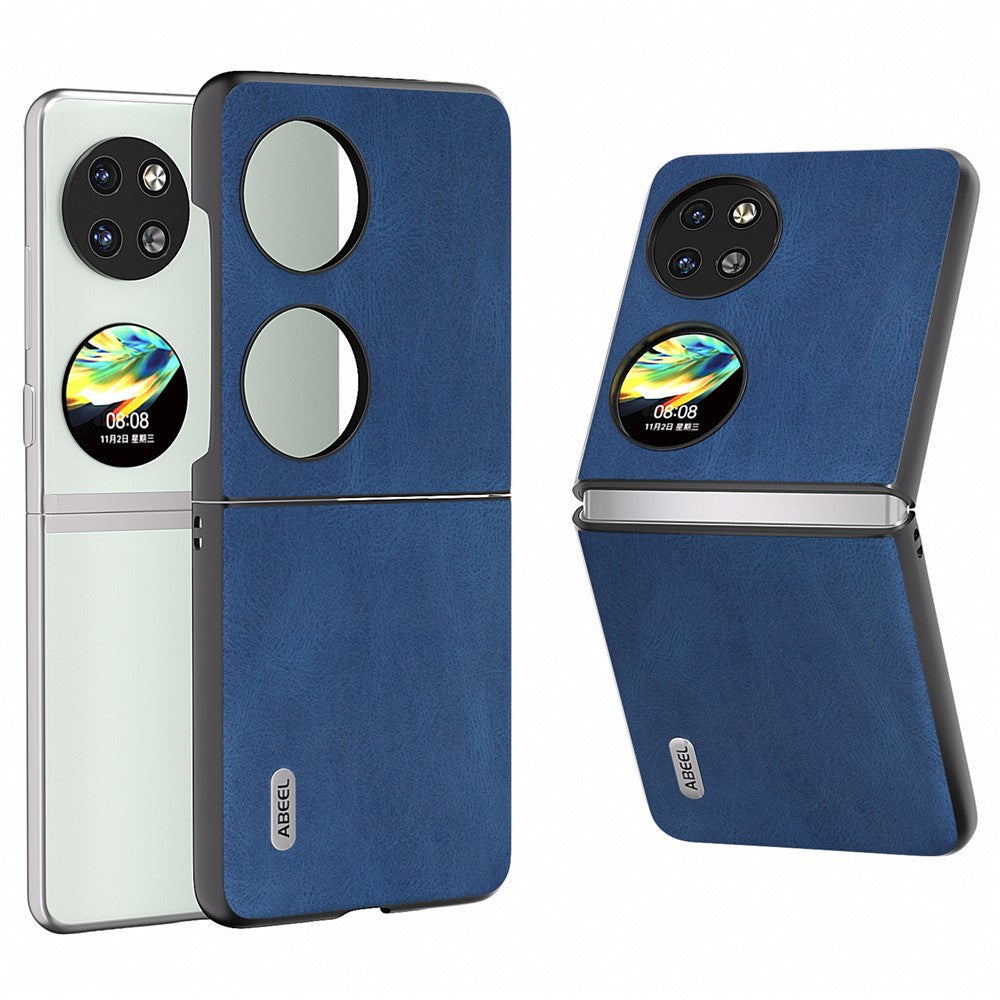 ABEEL För Huawei Pocket 2 Vikbart mobilskal Retro Läder+PC-fodral