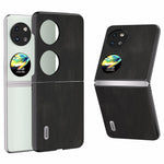 ABEEL För Huawei Pocket 2 Vikbart mobilskal Retro Läder+PC-fodral