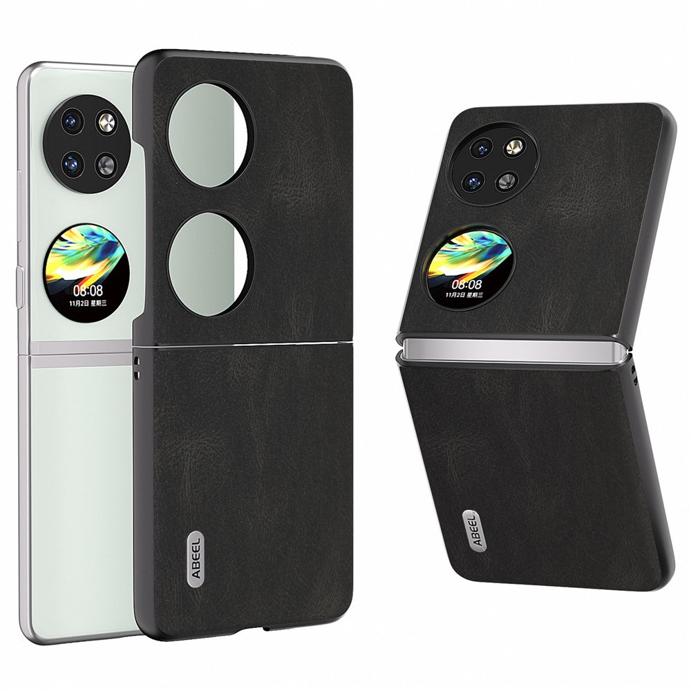 ABEEL För Huawei Pocket 2 Vikbart mobilskal Retro Läder+PC-fodral