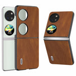 ABEEL För Huawei Pocket 2 Vikbart mobilskal Retro Läder+PC-fodral