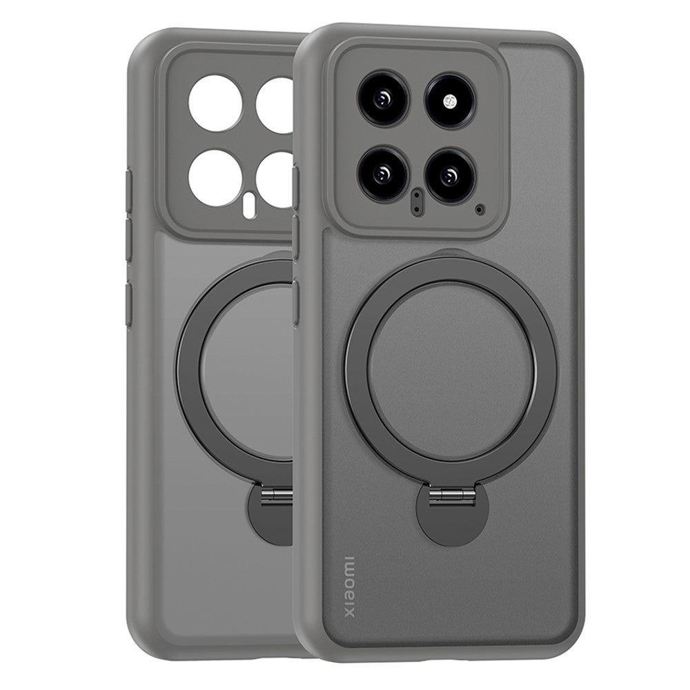 For Xiaomi 14 Pro Magnetic Case PC+TPU Phone Cover Ring Holder Kickstand