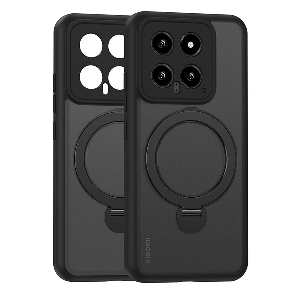 For Xiaomi 14 Pro Magnetic Case PC+TPU Phone Cover Ring Holder Kickstand