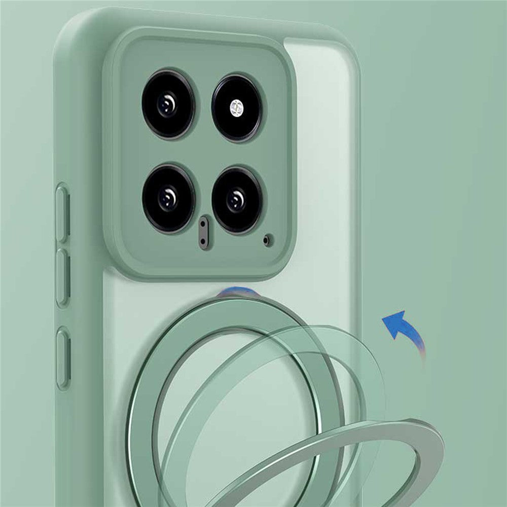 For Xiaomi 14 Pro Magnetic Case PC+TPU Phone Cover Ring Holder Kickstand