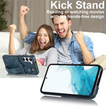 For Samsung Galaxy S24+ Case Retro PU Leather Coated TPU Wristband Kickstand Phone Shell