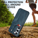 For Samsung Galaxy S24+ Case Retro PU Leather Coated TPU Wristband Kickstand Phone Shell