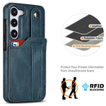 For Samsung Galaxy S24+ Case Retro PU Leather Coated TPU Wristband Kickstand Phone Shell