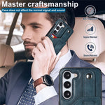 For Samsung Galaxy S24+ Case Retro PU Leather Coated TPU Wristband Kickstand Phone Shell