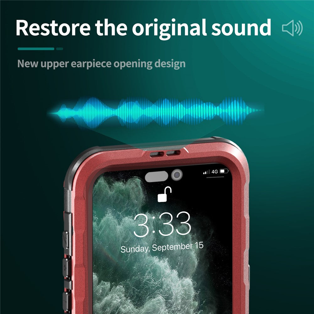 SHELLBOX M Series for iPhone 15 Pro Waterproof Case Compatible with MagSafe Aluminum Alloy IP68 Diving Case