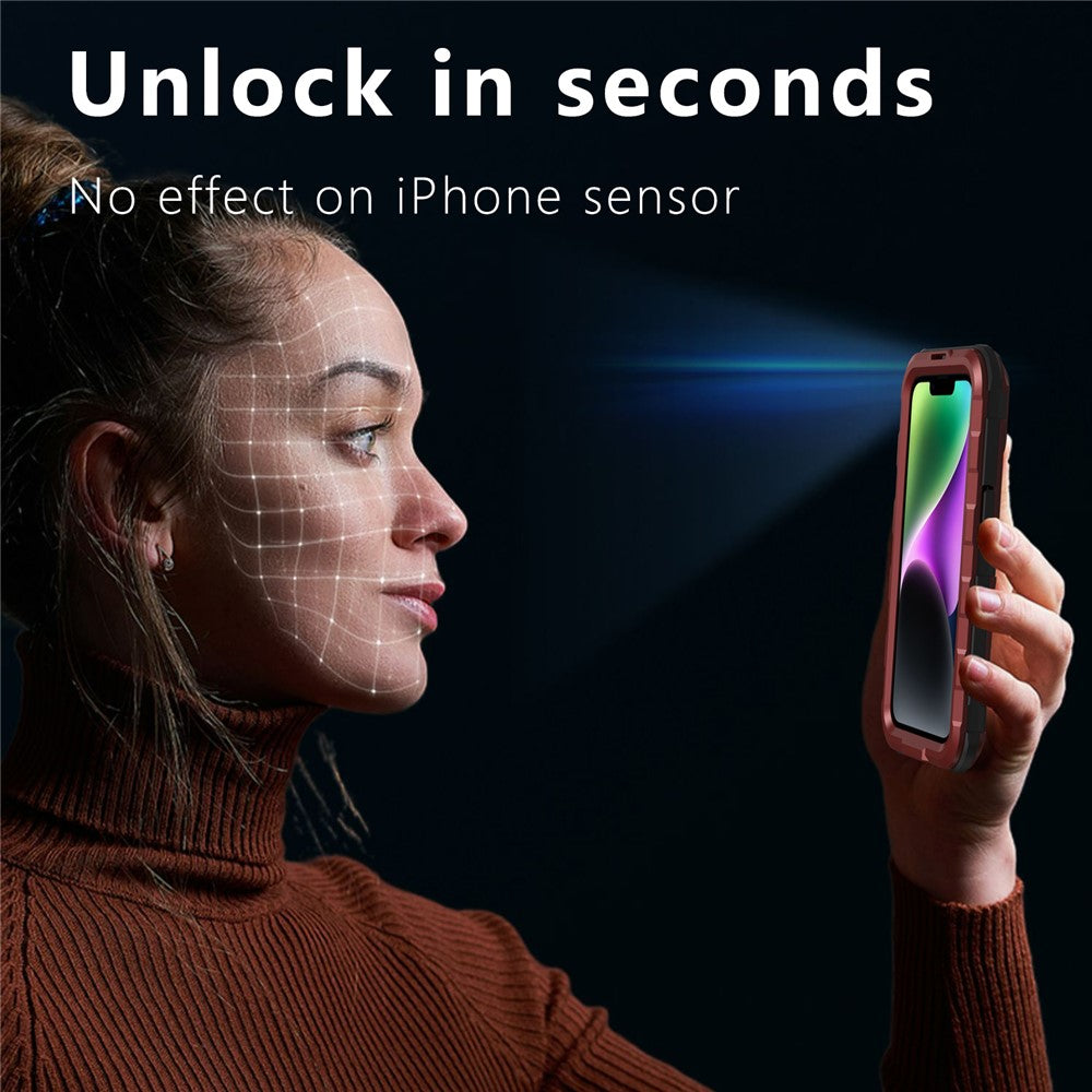 SHELLBOX M-seriens dykarskal för iPhone 14, metallskal i IP68-kvalitet, kompatibelt med MagSafe