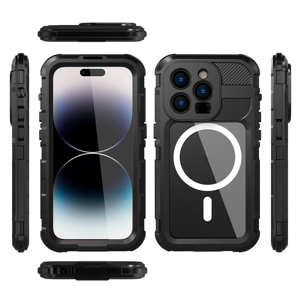SHELLBOX M Series Metal IP68 Waterproof Case for iPhone 14 Pro Diving Phone Case Compatible with MagSafe