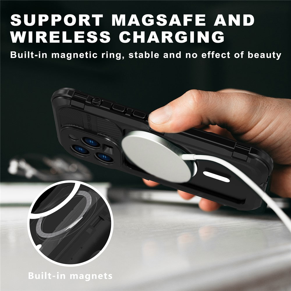 SHELLBOX M Series Metal IP68 Waterproof Case for iPhone 14 Pro Diving Phone Case Compatible with MagSafe