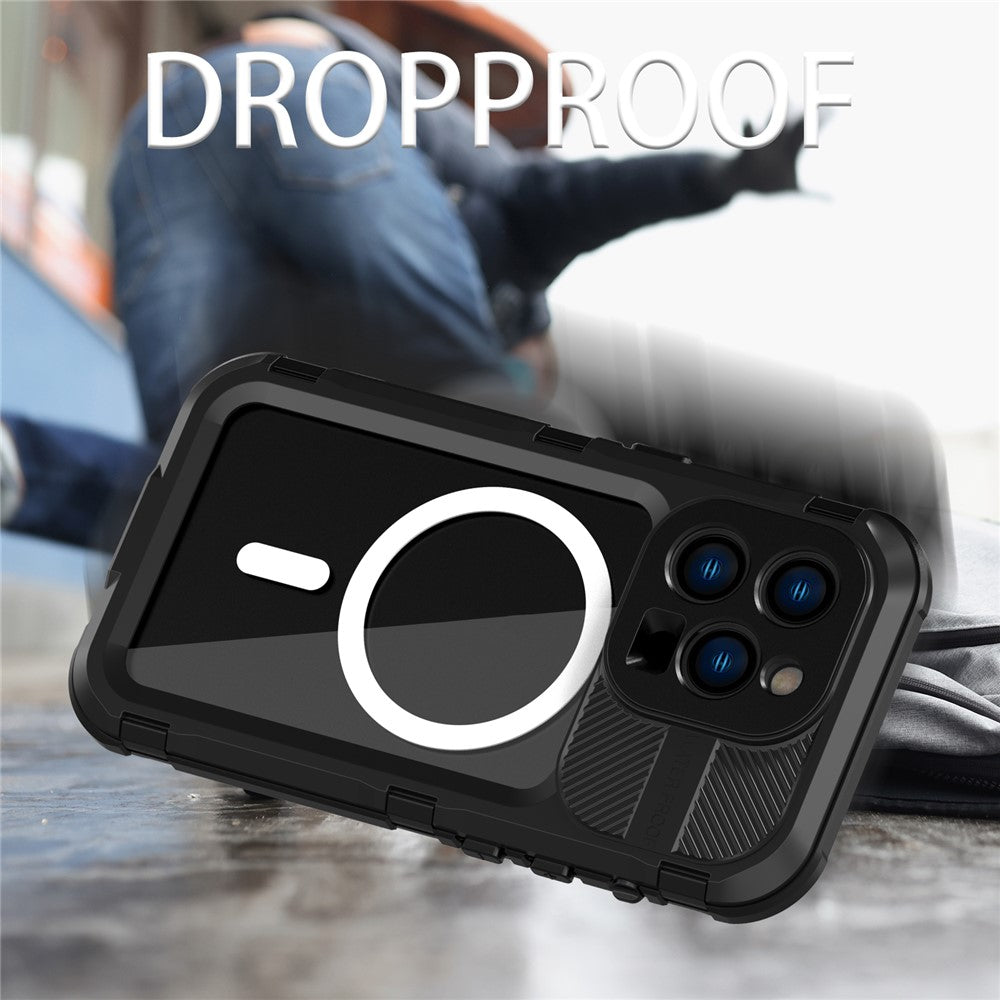 SHELLBOX M Series Metal IP68 Waterproof Case for iPhone 14 Pro Diving Phone Case Compatible with MagSafe