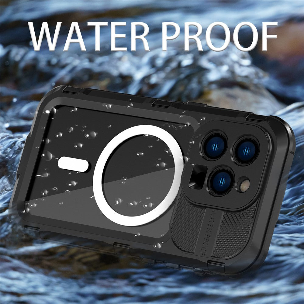 SHELLBOX M Series Metal IP68 Waterproof Case for iPhone 14 Pro Diving Phone Case Compatible with MagSafe