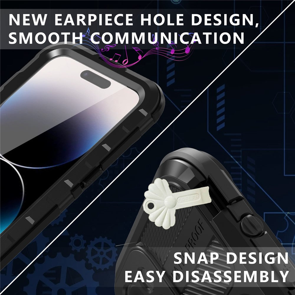 SHELLBOX M Series Metal IP68 Waterproof Case for iPhone 14 Pro Diving Phone Case Compatible with MagSafe