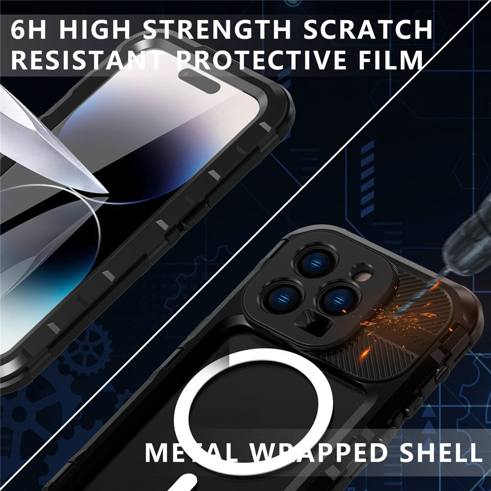 SHELLBOX M Series Metal IP68 Waterproof Case for iPhone 14 Pro Diving Phone Case Compatible with MagSafe