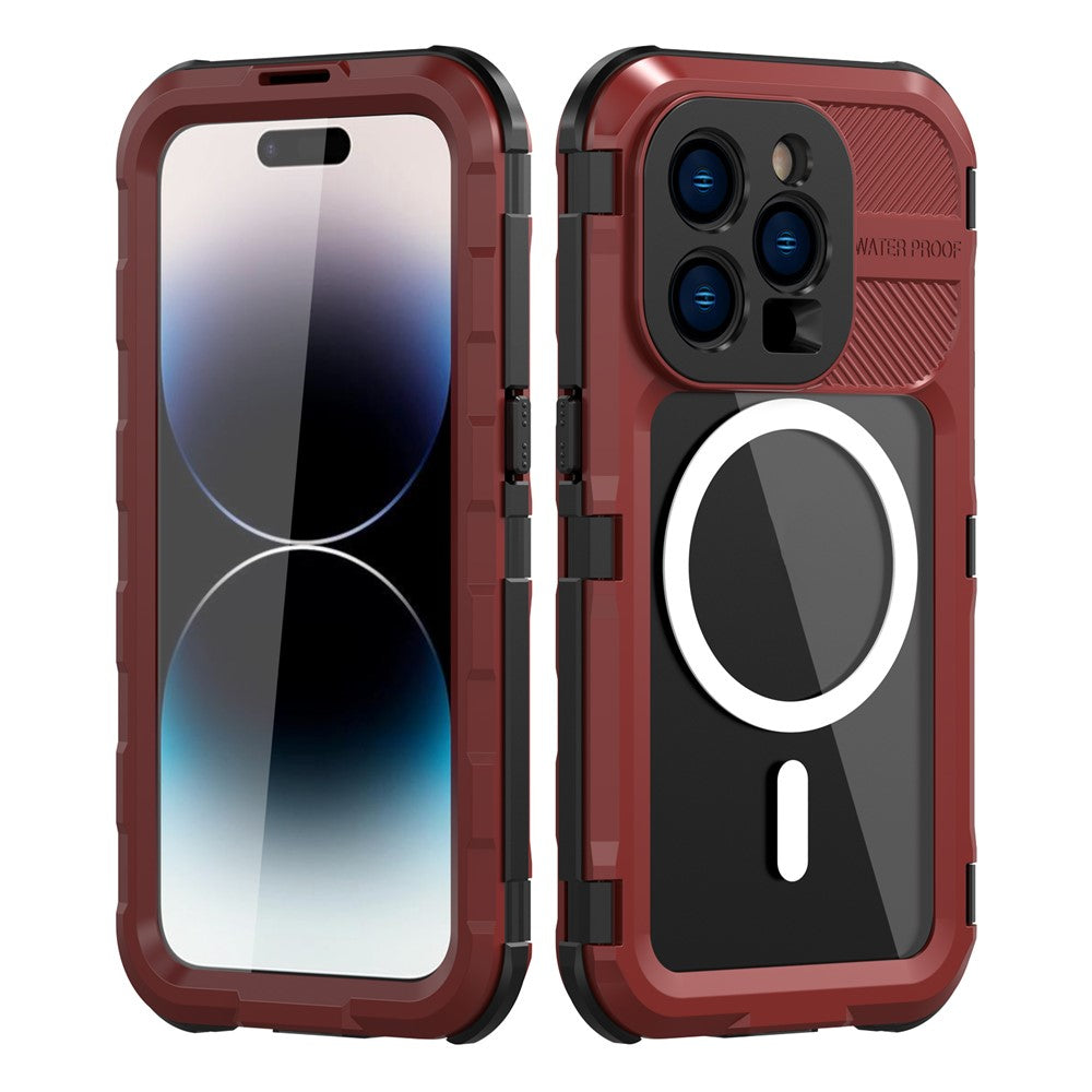 SHELLBOX M Series Metal IP68 Waterproof Case for iPhone 14 Pro Diving Phone Case Compatible with MagSafe