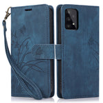 Til Samsung Galaxy A73 5G Etui Pung Læder Cover Orkide Sommerfugl Mønster